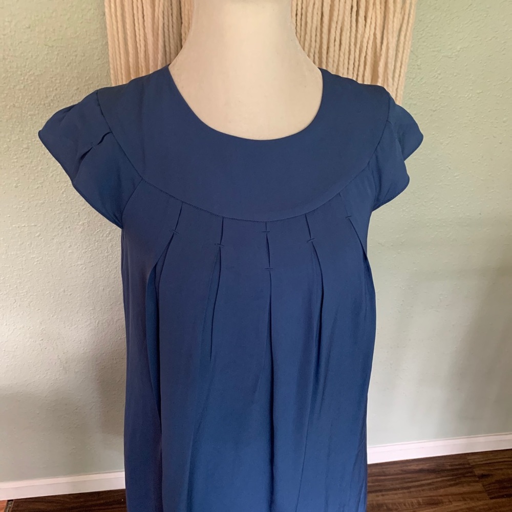 Banana Republic blue silk dress size S Petite - Picture 2 of 9